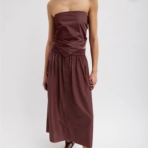 Tibi Italian Sporty Nylon Strapless Bandeau